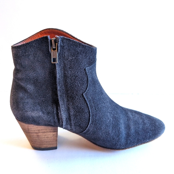 Isabel Marant Booties Suede Leather Wooden Heel Boots US 6 🩷 - Picture 2 of 9